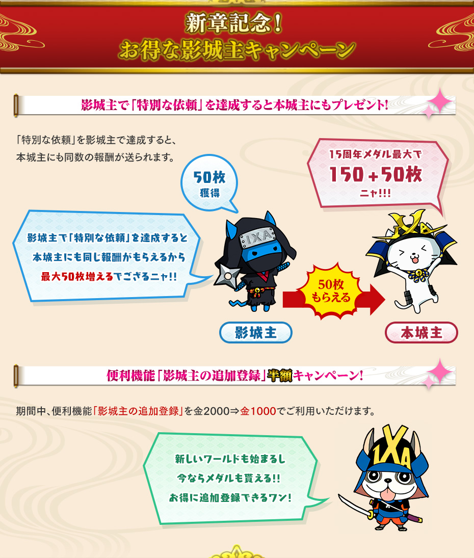 お得な影城主キャンペーン