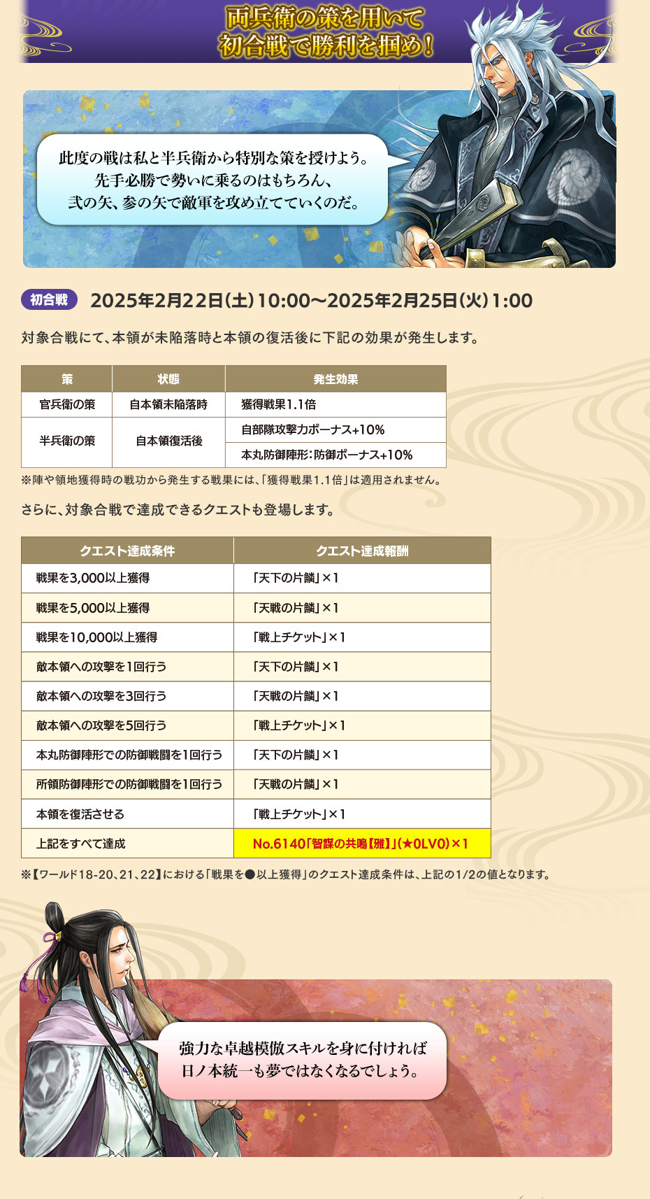 智謀の共鳴両兵衛の策