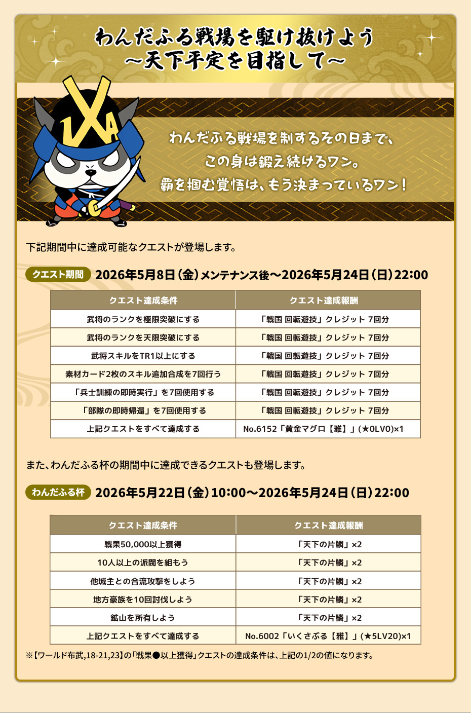 わんだふる戦場を駆け抜けよう～天下平定を目指して～