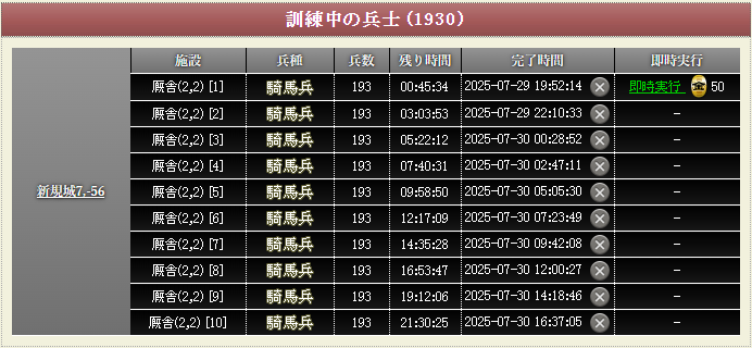 訓練の即時実行