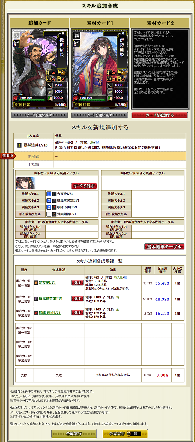 スキル追加合成