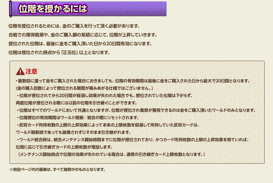 位階を授かるには