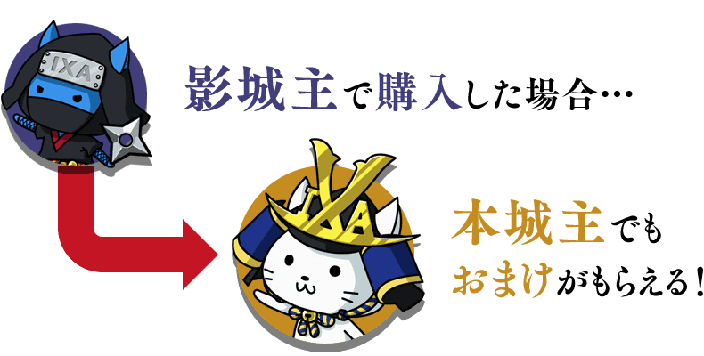 影城主で購入した場合…本城主でもおまけがもらえる！