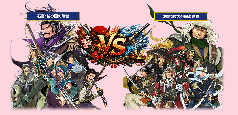 石高1位の国の陣営 vs 石高2位の他国の陣営